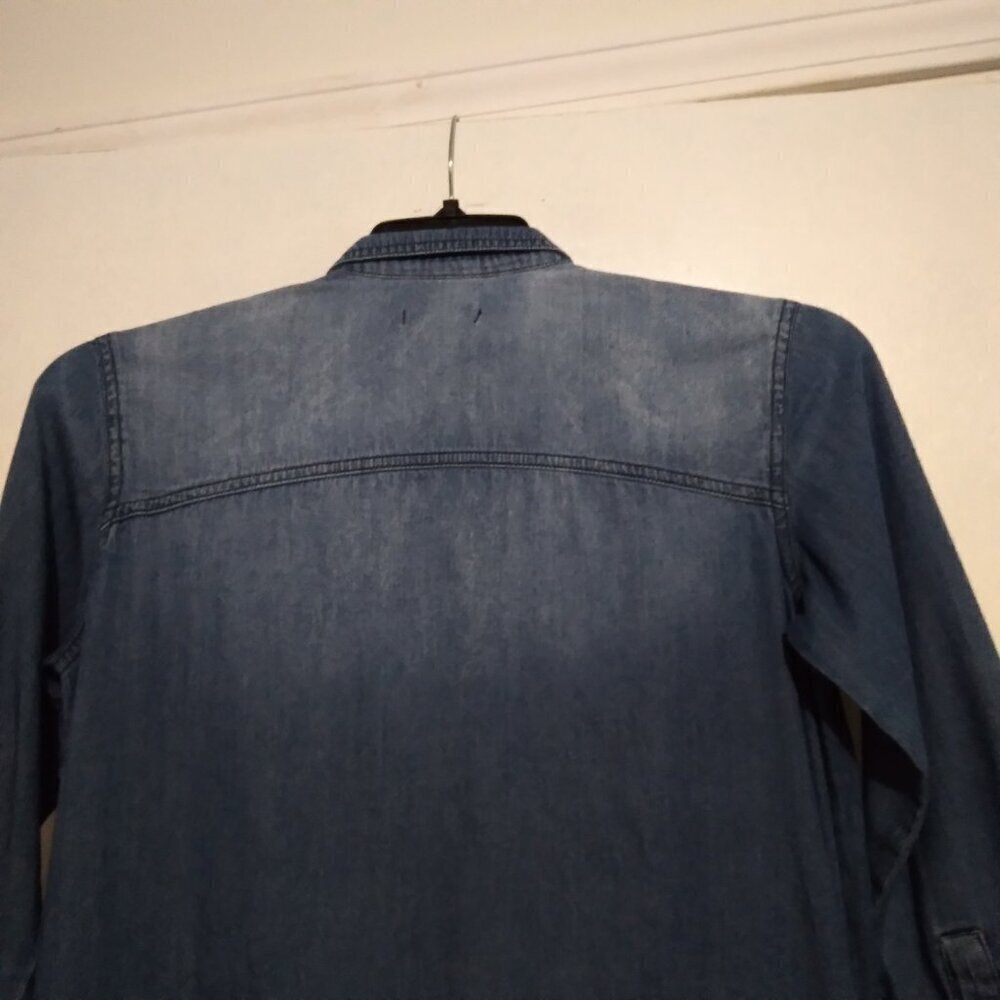 BDG 100%Cotton Med Wash Long Denim Button Down Shirtwaist Dress /Tunic Top SzM - Picture 9 of 10